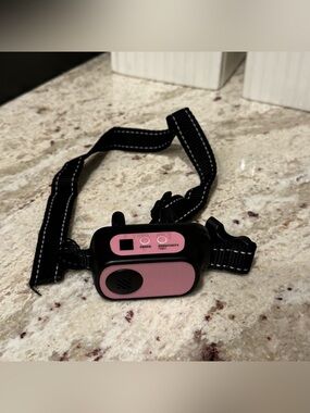 Pink Training Dog Collar with Adjustable Black Strap